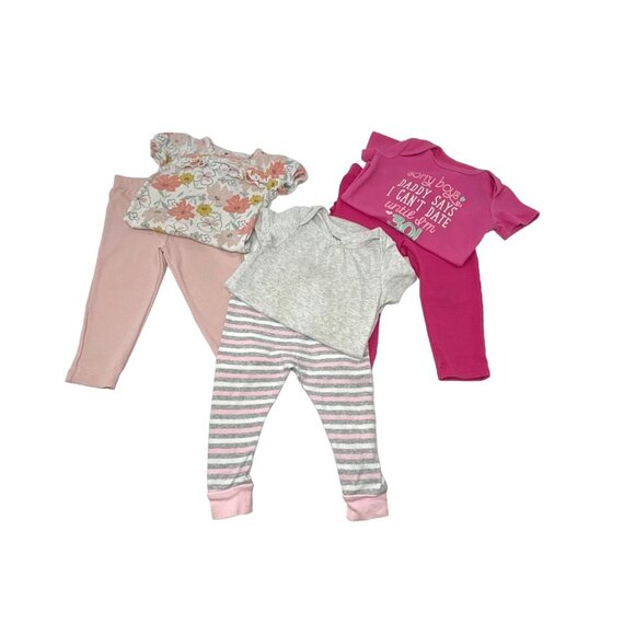 Baby Girl's - 3 Outfits - 3‎ Leggings and 3 Body Suits - Size 12 Month - Picture 1 of 9